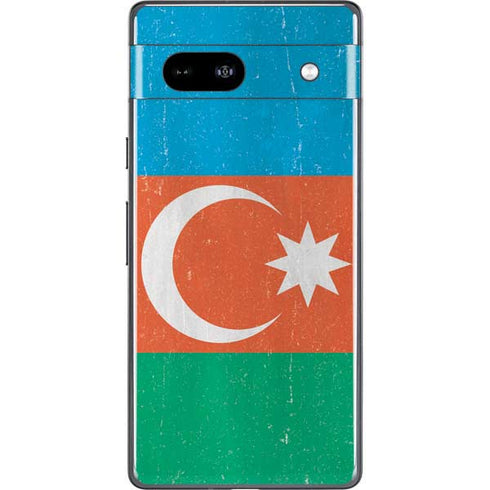 Azerbaijan Flag Distressed Google Pixel 7a Skin